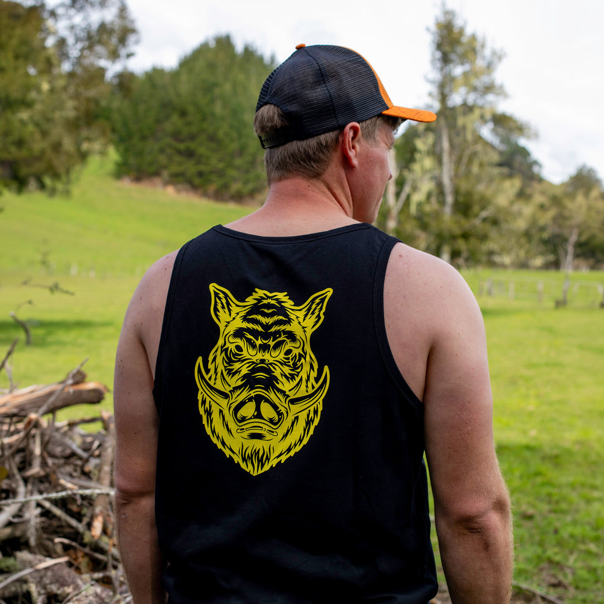 Men's Fluro Boar Singlet