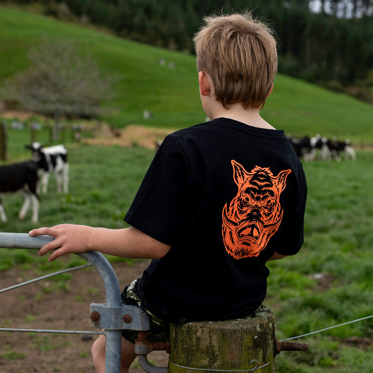 Youth Fluro Boar Tee